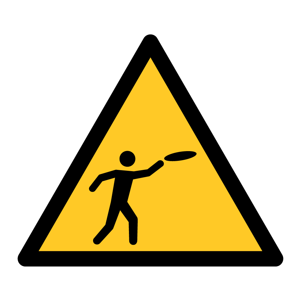 Warning flying objects (frisbee)
