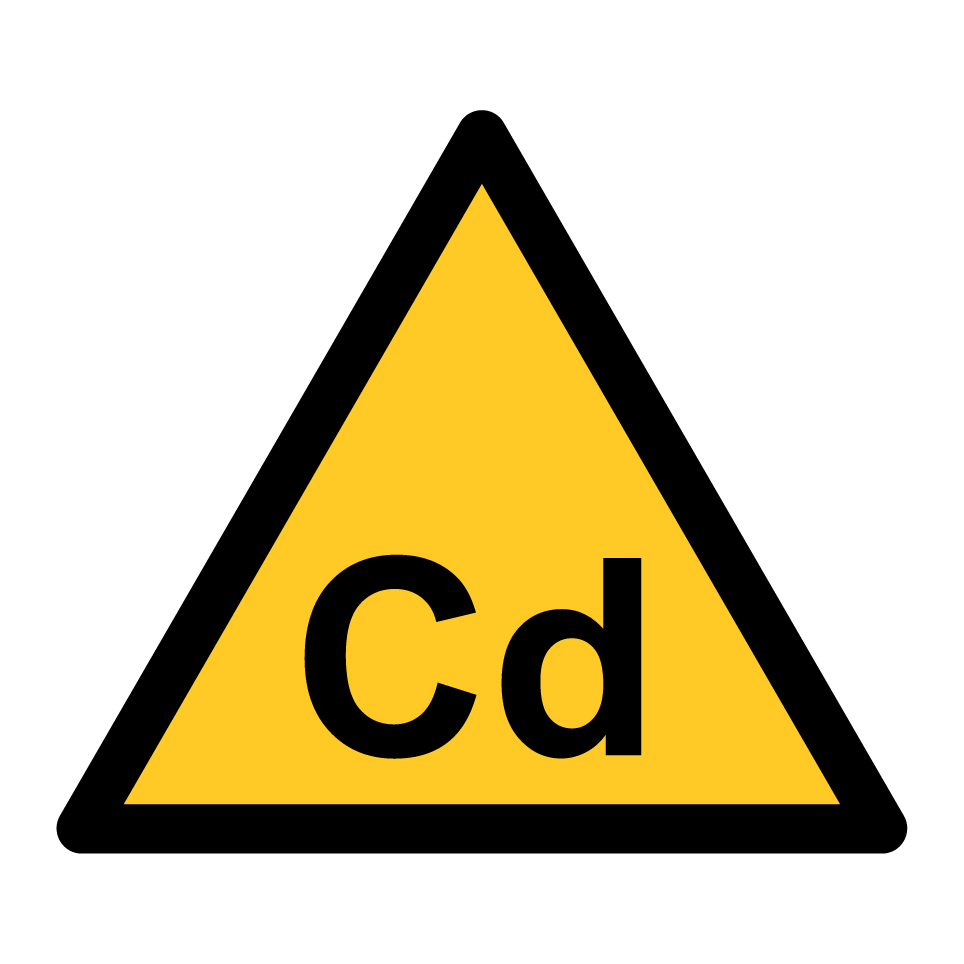 Warning cadmium hazard