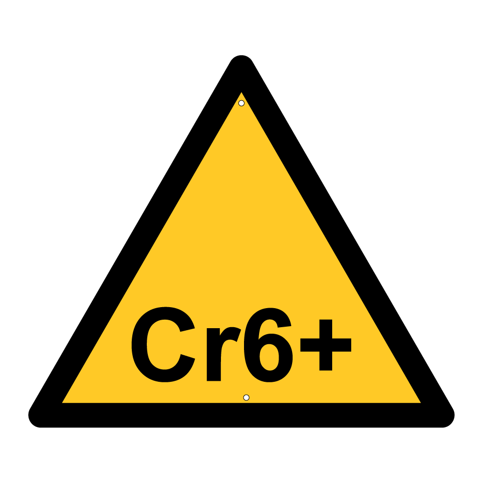 Warning hexavalent chromium hazard