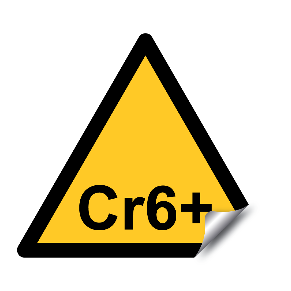 Warning hexavalent chromium hazard