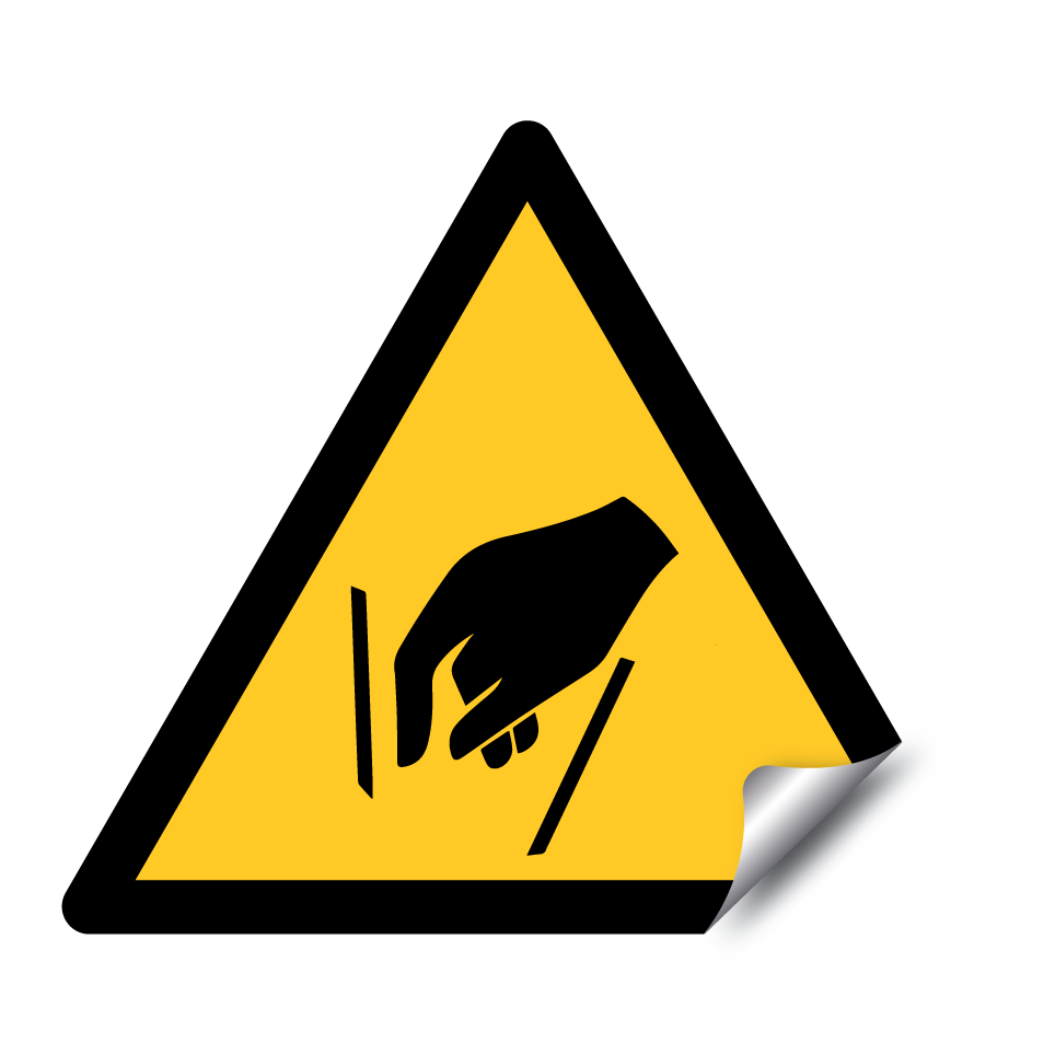 Warning hand entrapment hazard
