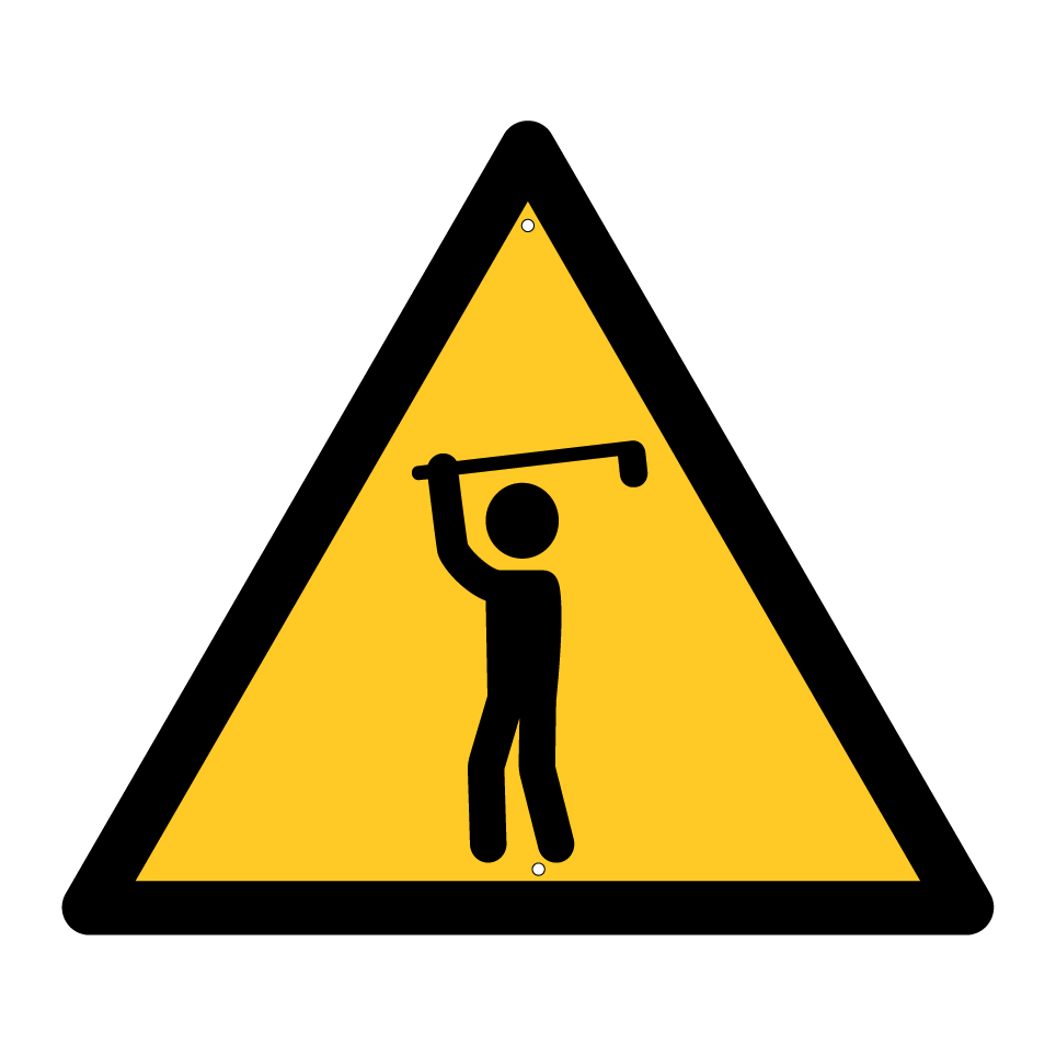 Warning golfing