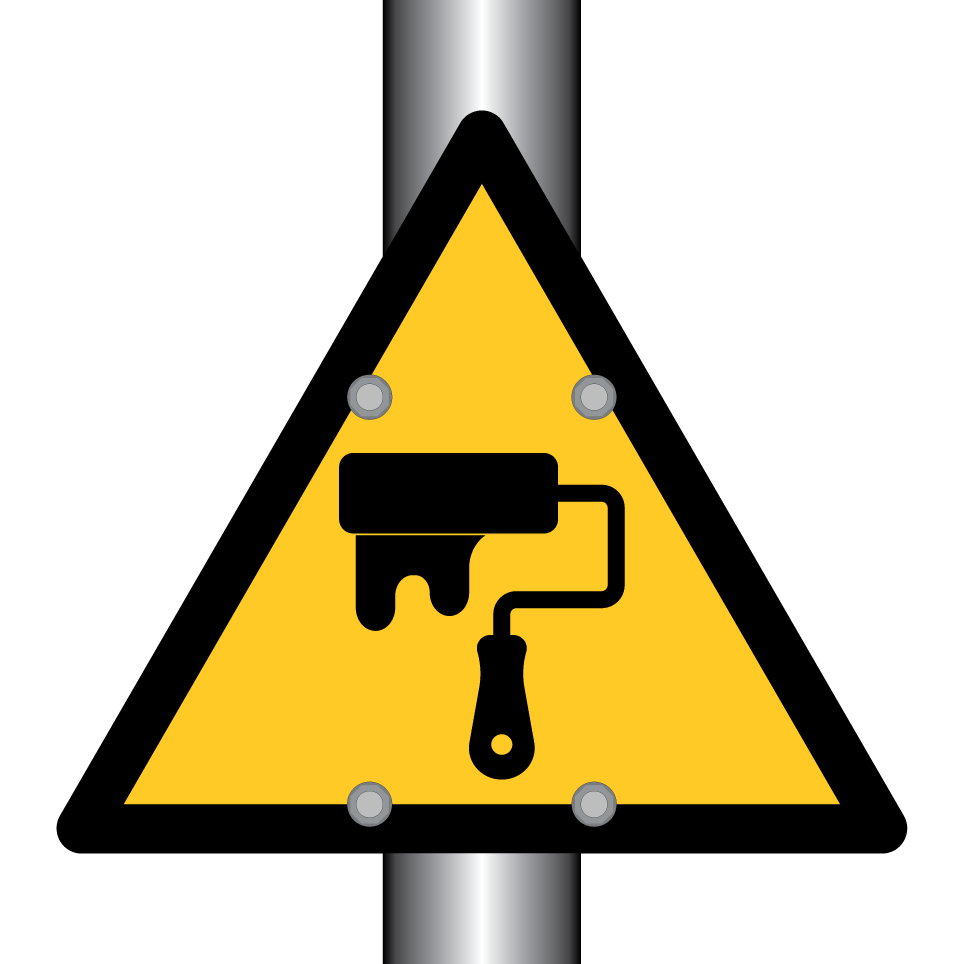 Warning wet paint (roller)