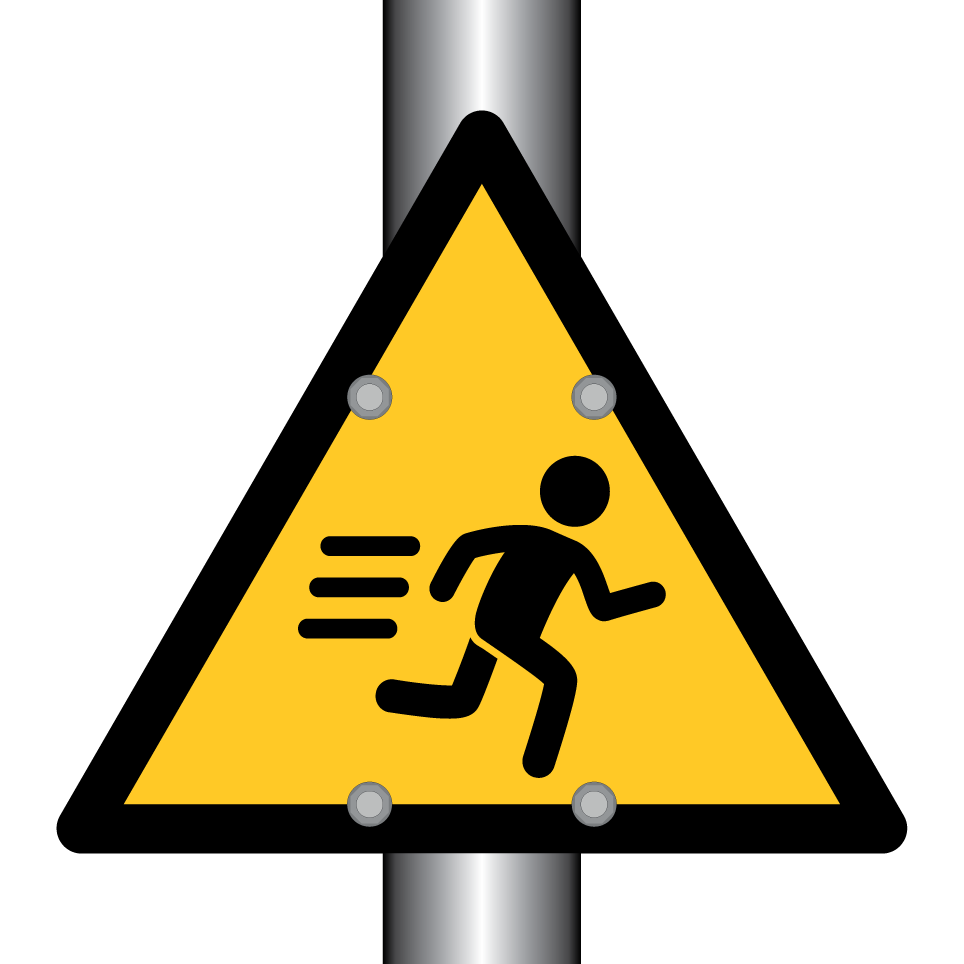 Warning running person