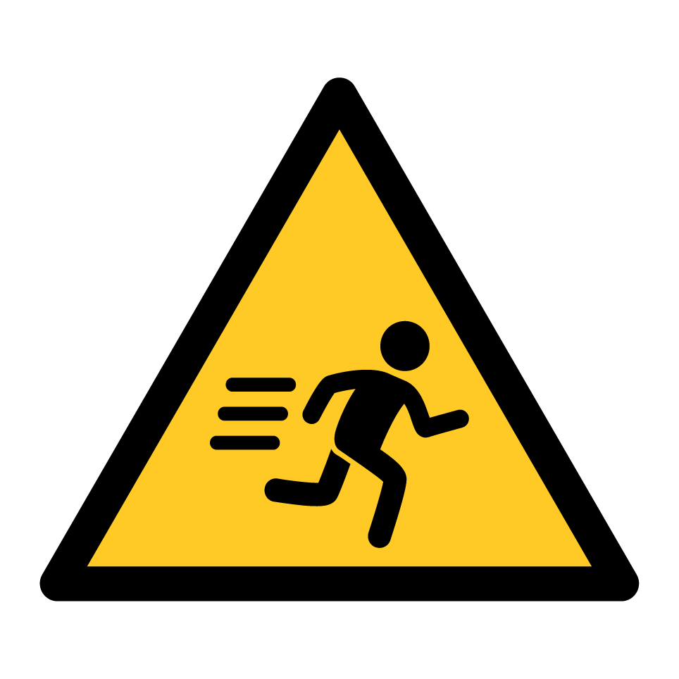 Warning running person