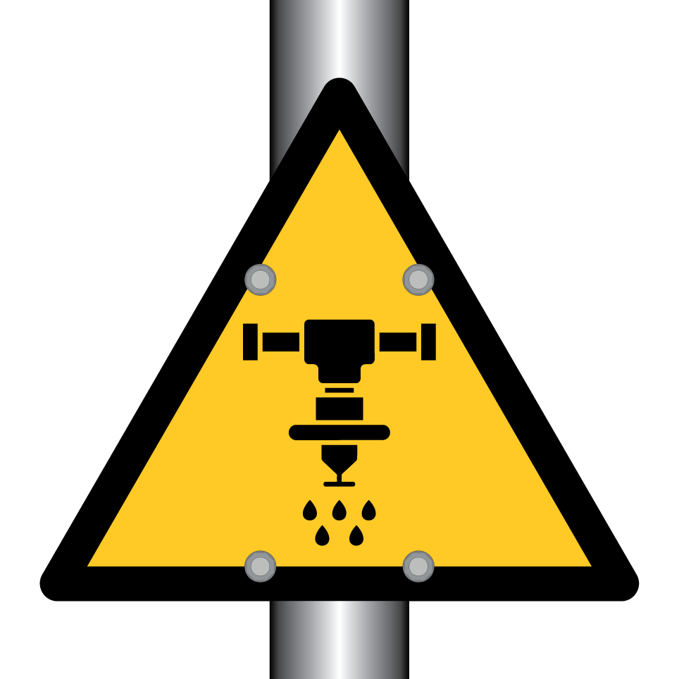 Water sprinkler warning