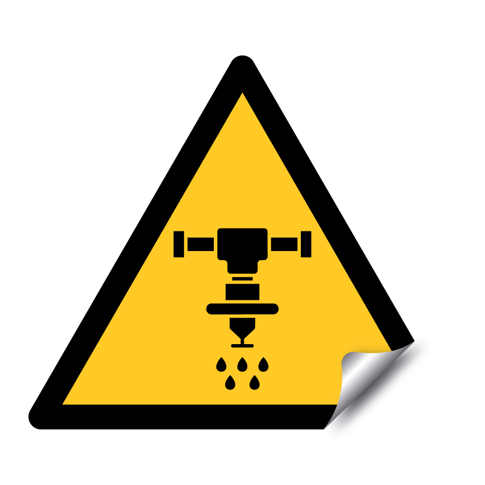 Water sprinkler warning