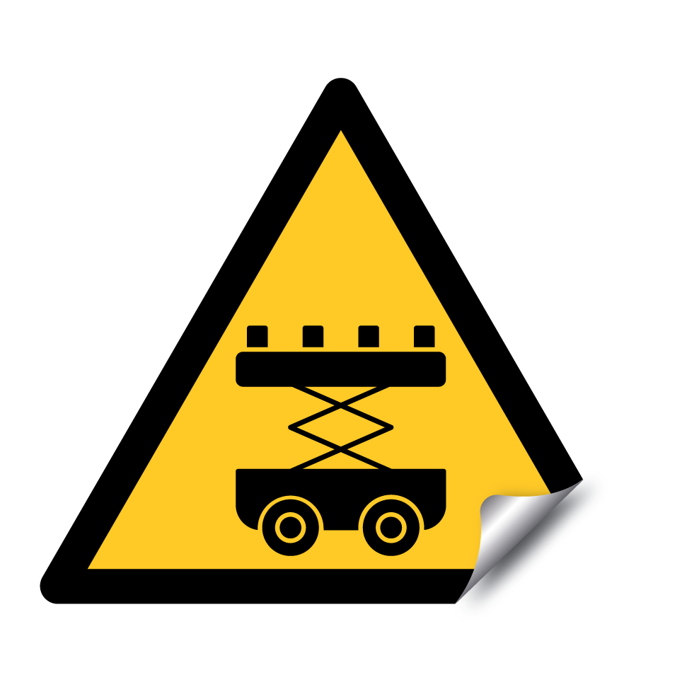 Warning scissor lift