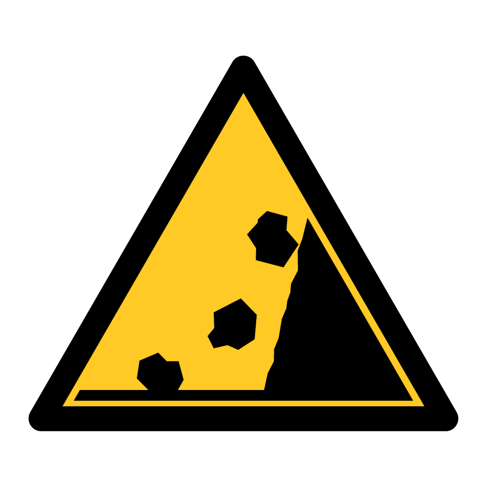 Warning landslide / falling rocks