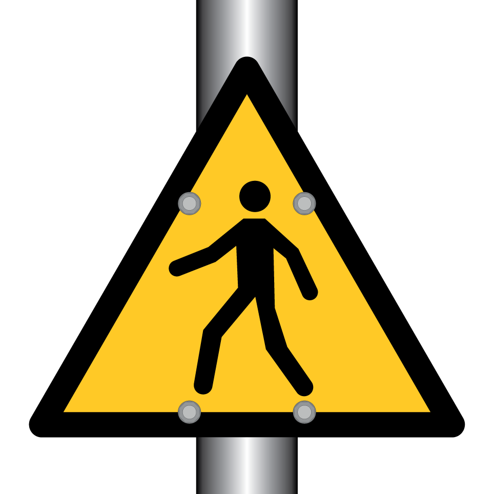 Warning pedestrian crossing