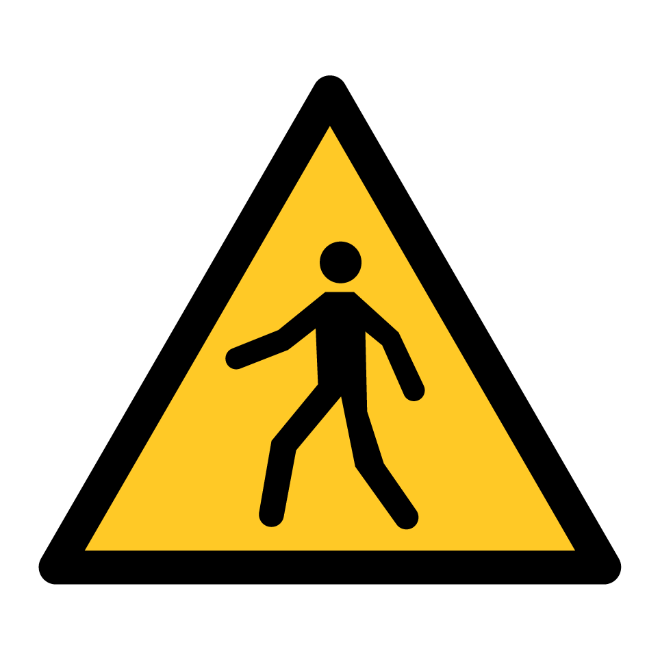 Warning pedestrian crossing