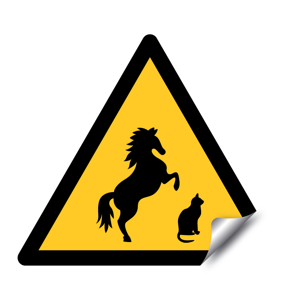Warning animals (horse and cat)