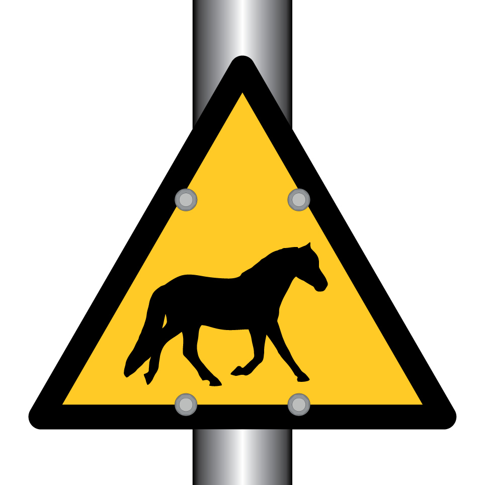 Warning horse crossing