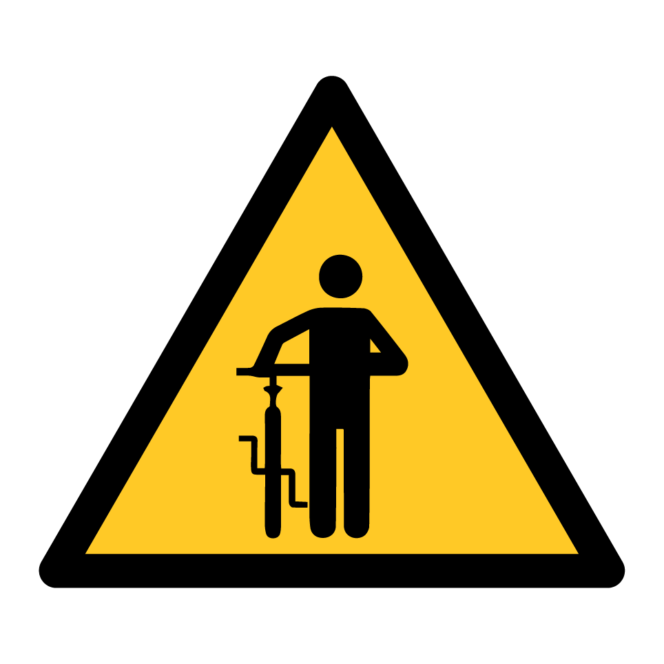 Warning bicycle pushing