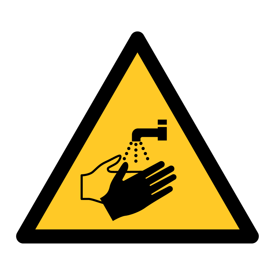 Warning wash hands