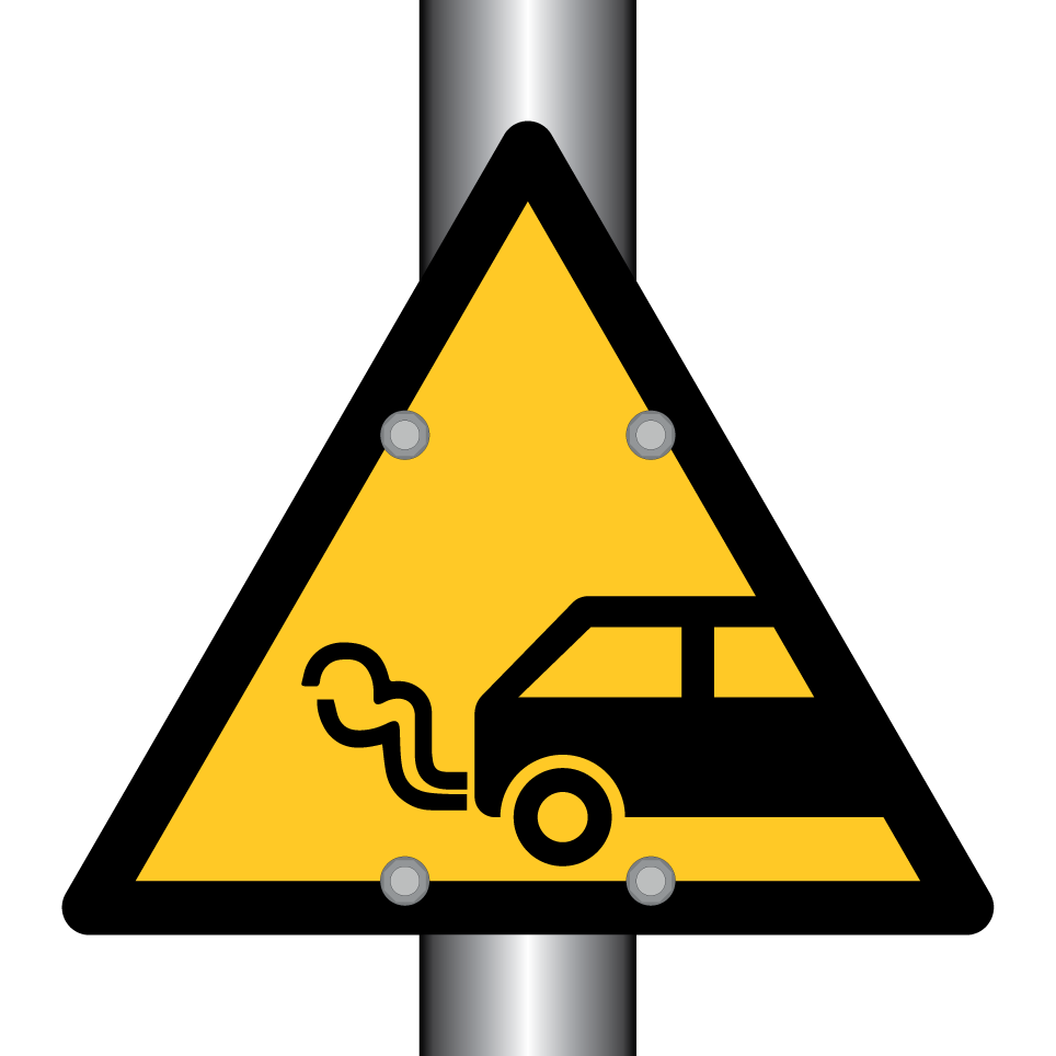 Warning car exhaust