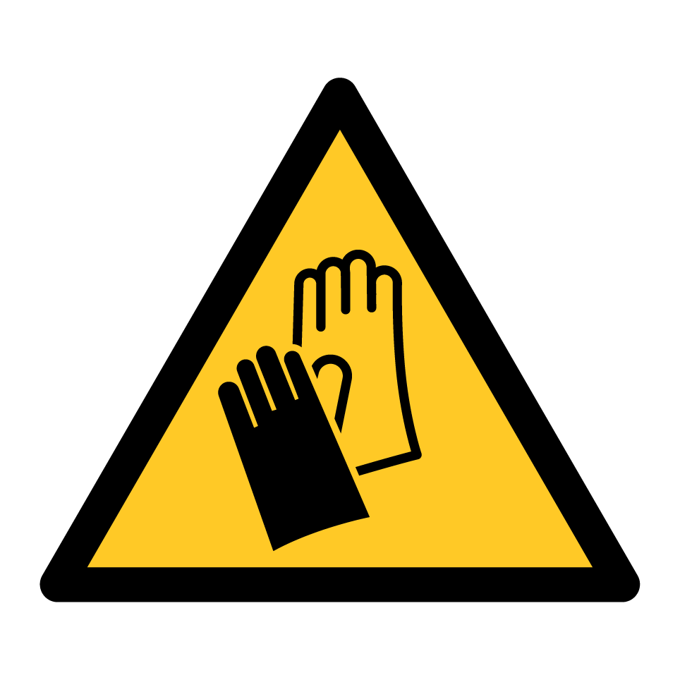 Warning wear protective gloves