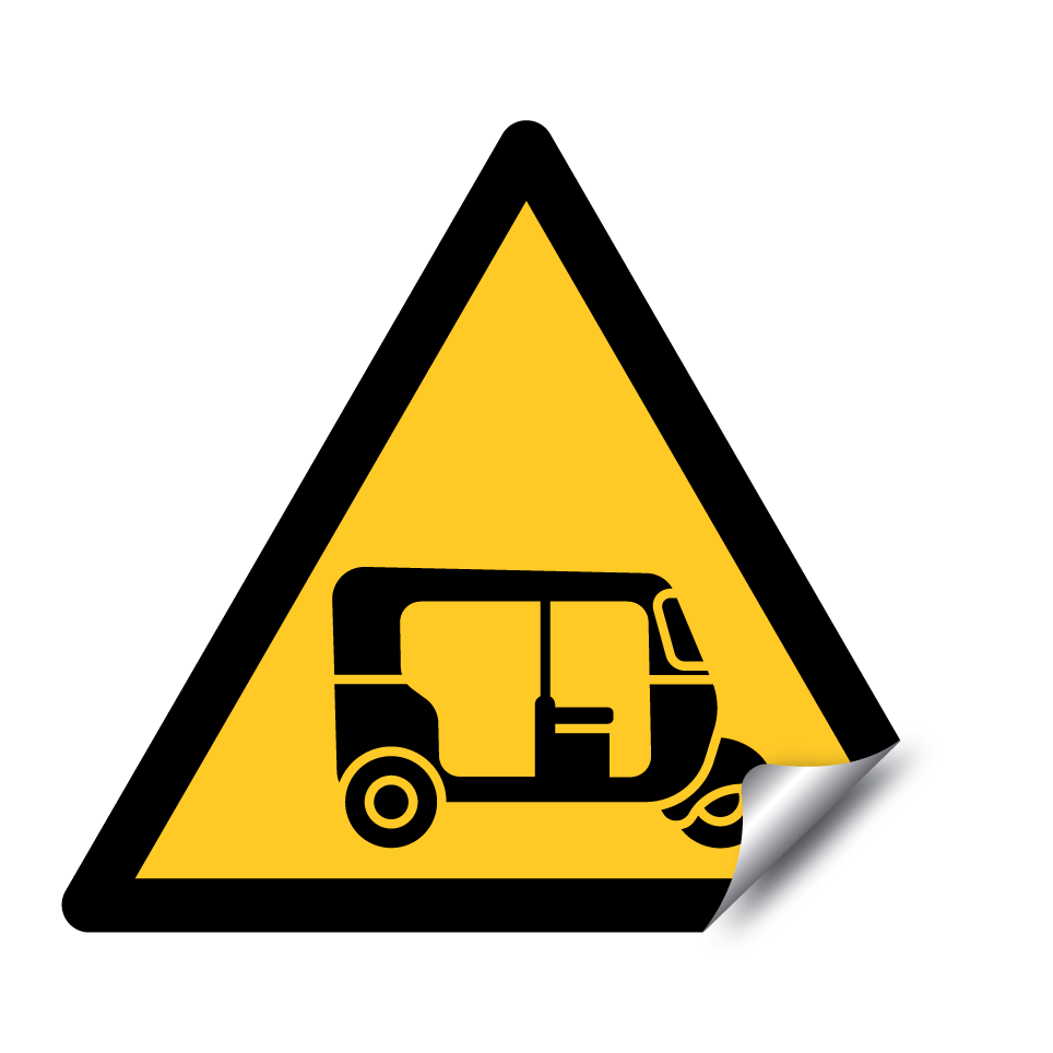 Warning auto rickshaw