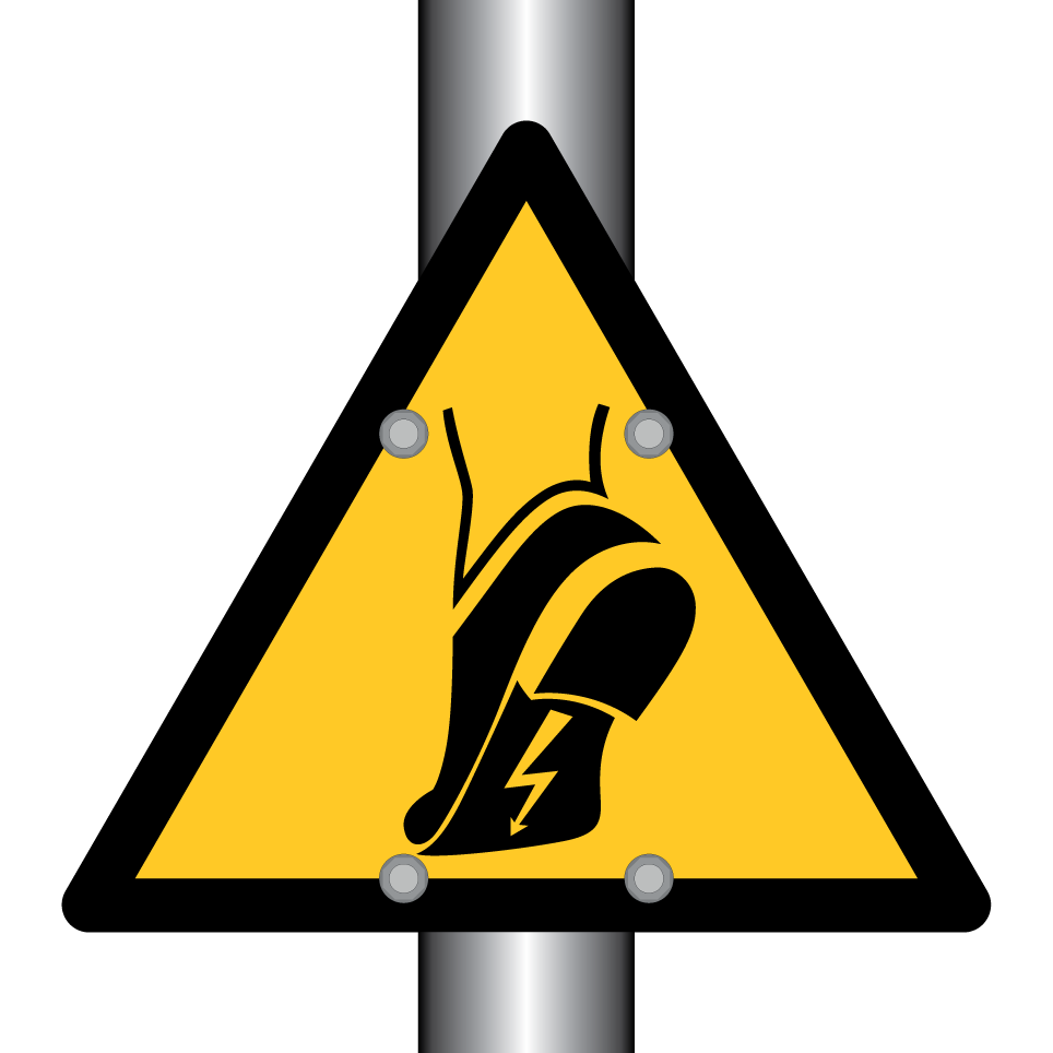 Warning electrostatic discharge risk (footwear)