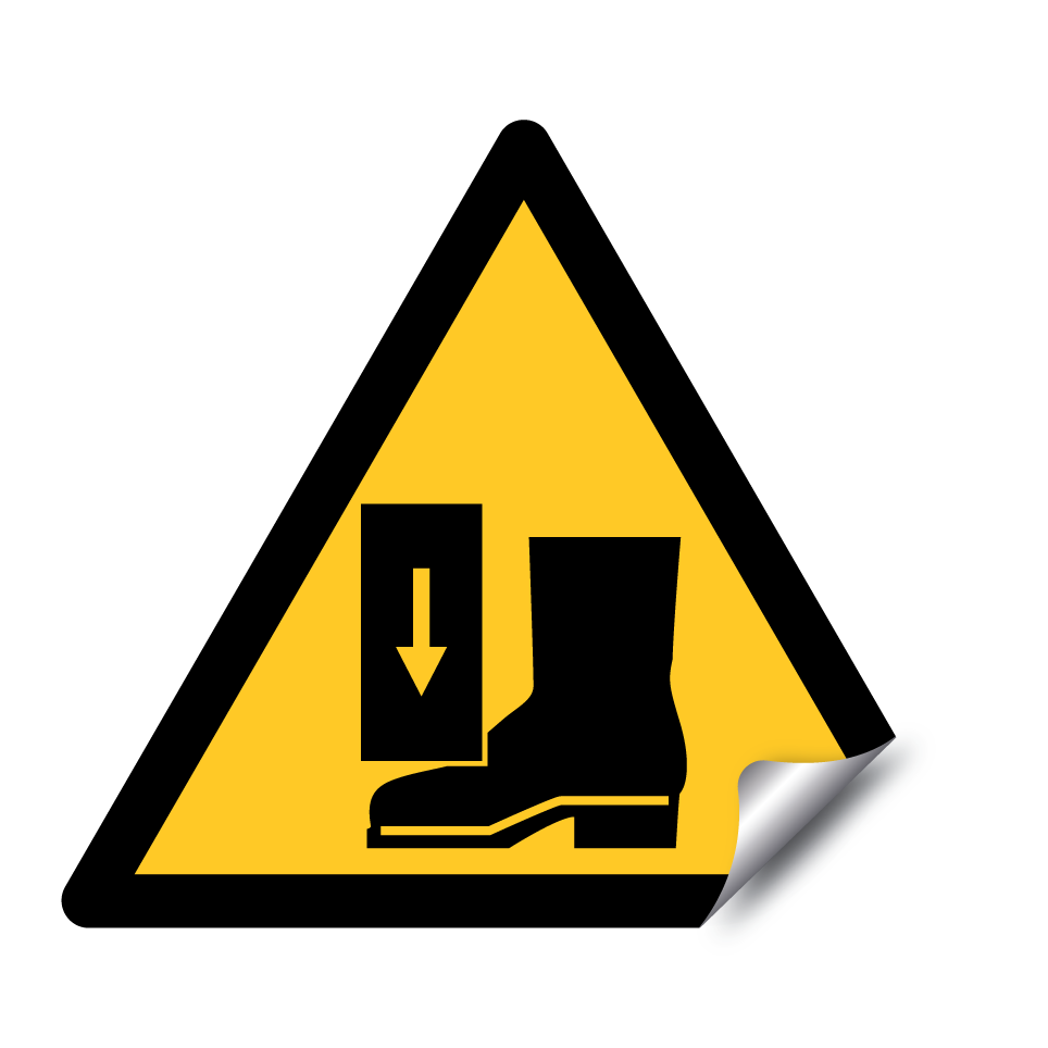 Warning foot crush hazard