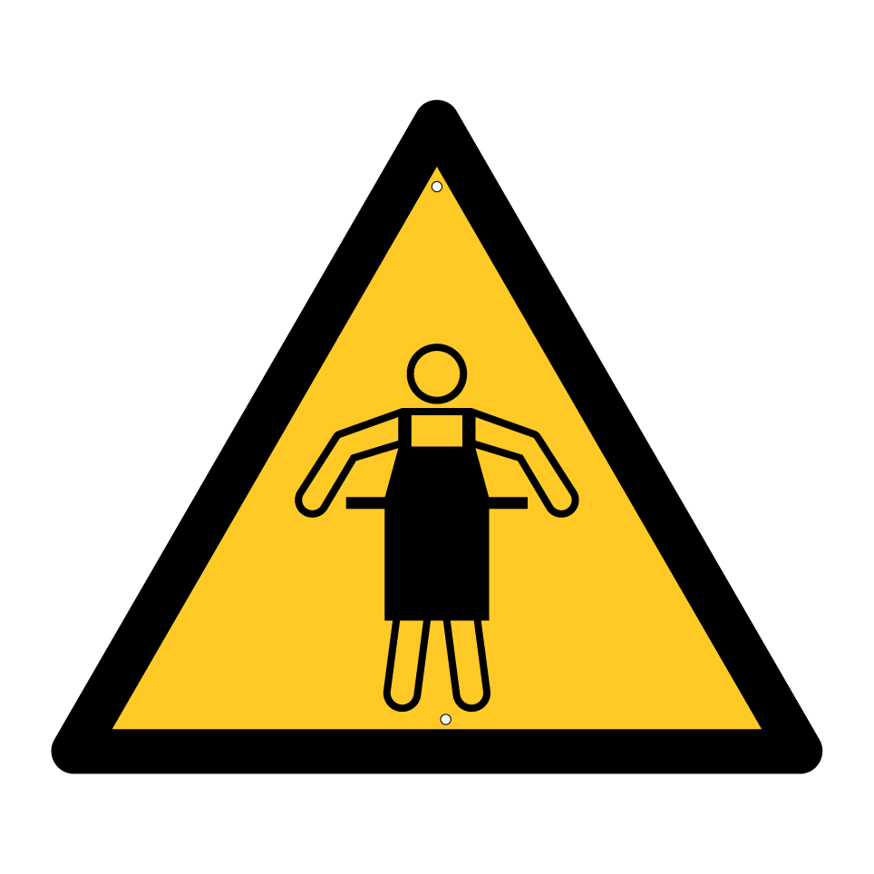 Warning protective apron required