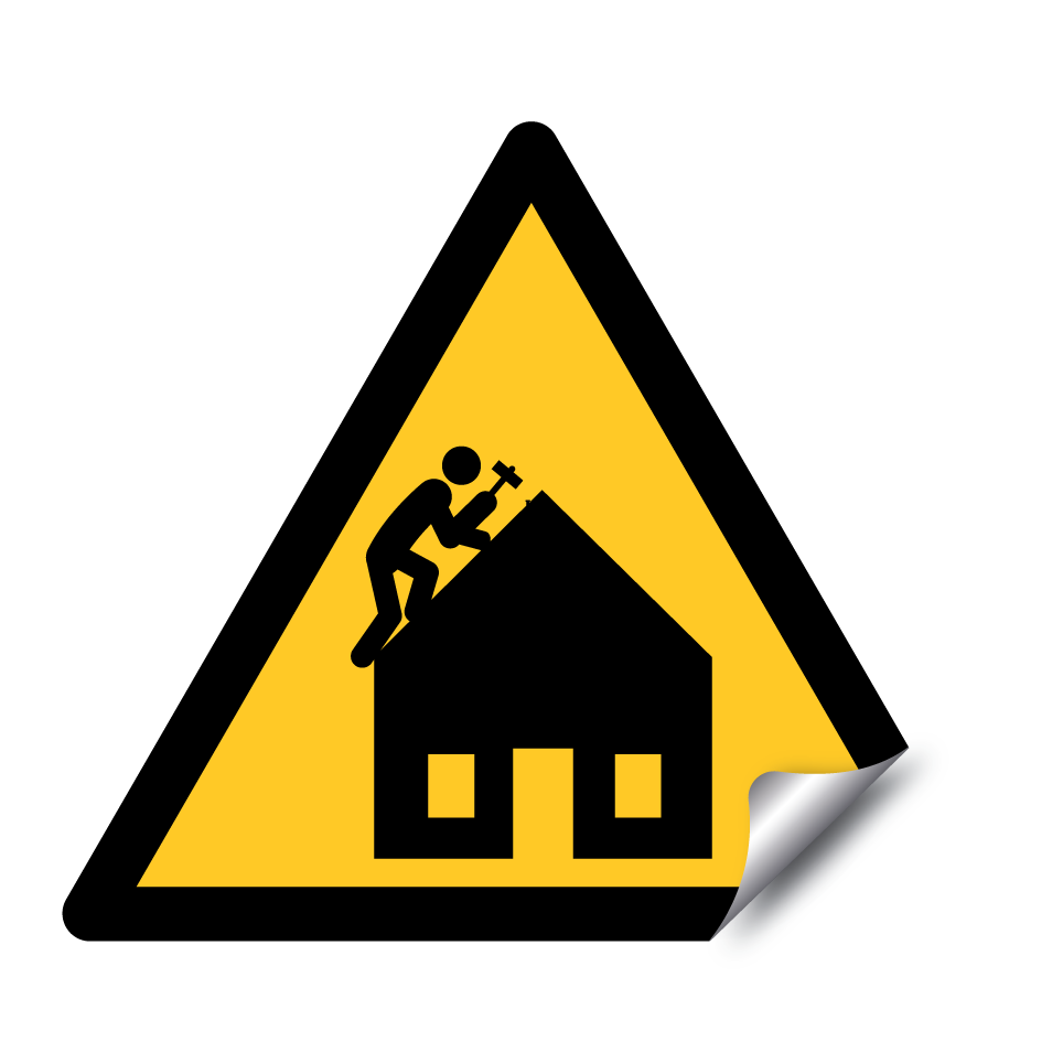 Warning work on roof
